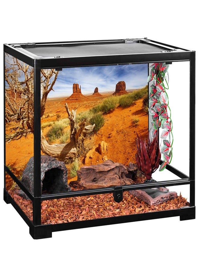 AWERT 30x12 inches Reptile Habitat Background Orange Desert Terrarium Background Durable Polyester Background - Image 4